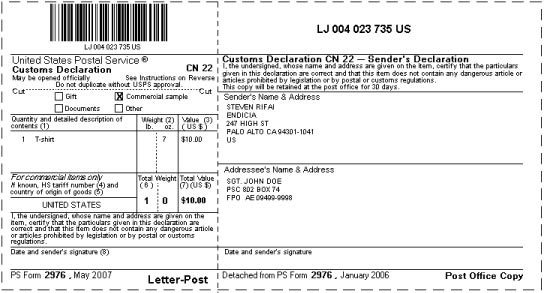 Customs Forms