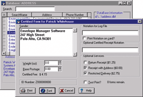Envelope Manager LE - Tired of going to the Post Office and manually filling out Certified Mail forms? Envelope Manager LE is the perfect solution: it automatically prints the forms and provides a mailing receipt and delivery record.